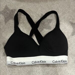 Calvin Klein Black Cross-Back Bra